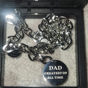 Silver Dad Necklace - Greatest of All Time